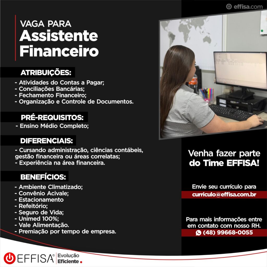 Vaga Assistente Financeiro