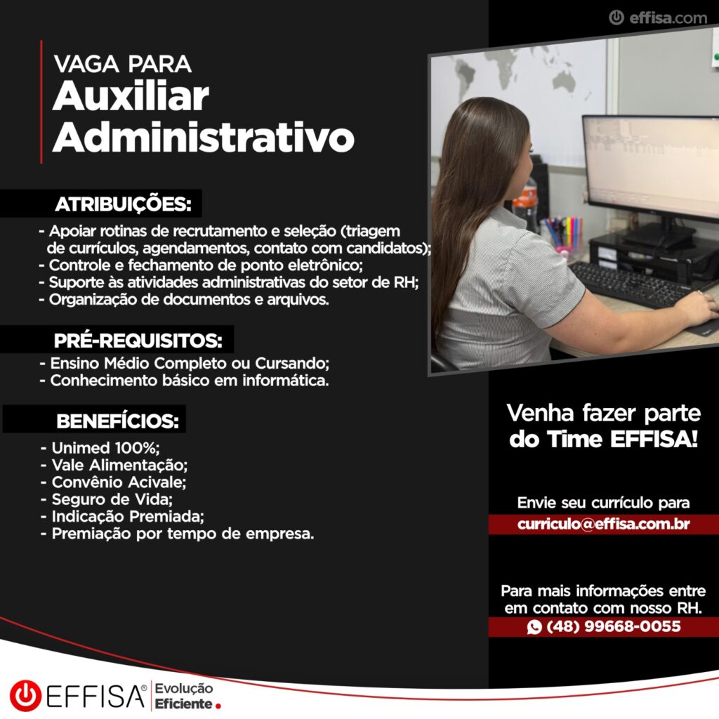 Vaga Assistente de Administrativo 2