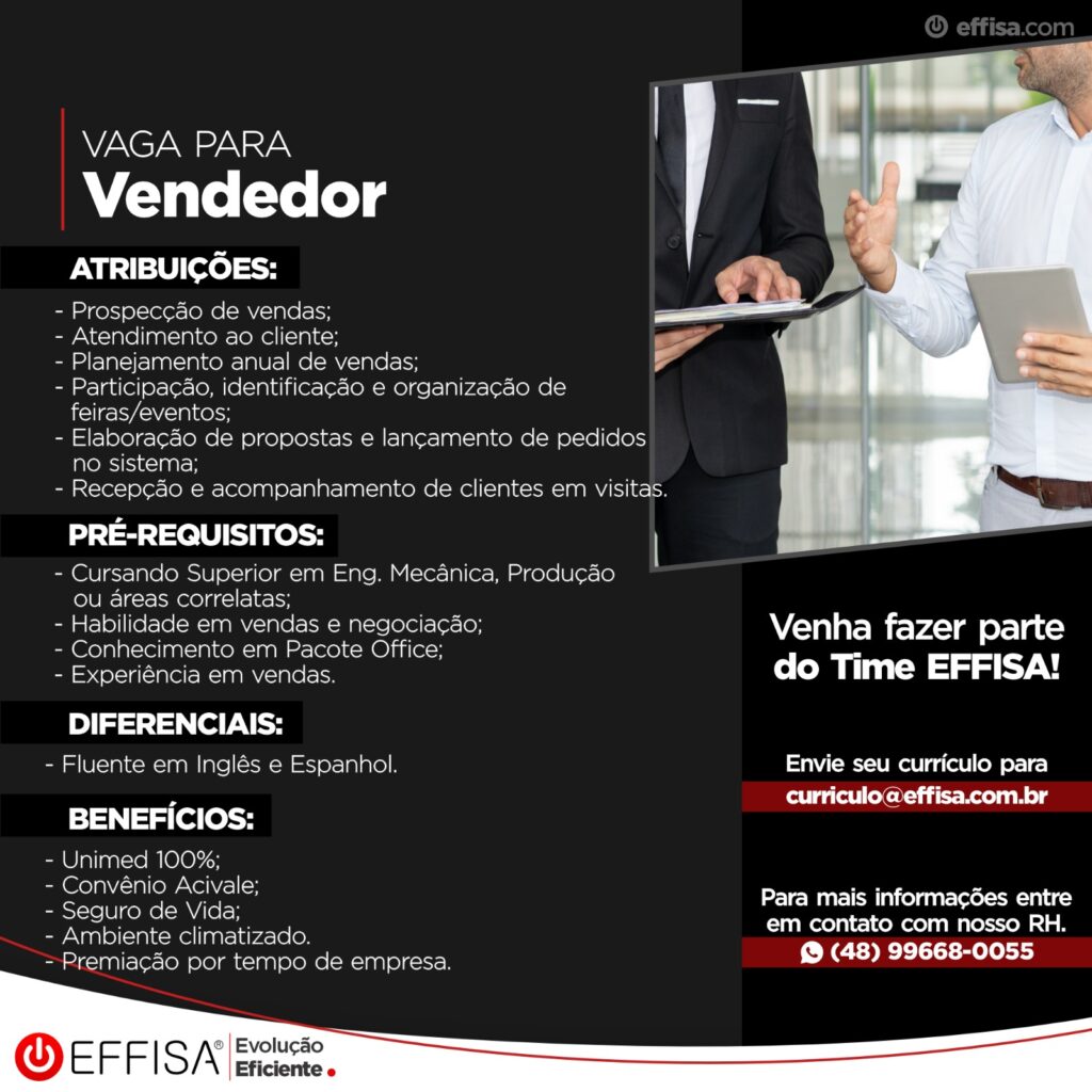 Vaga Vendedor