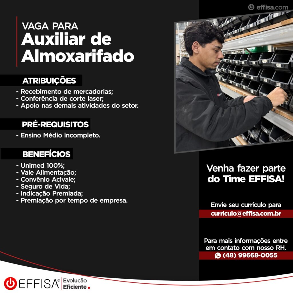 Vaga Auxiliar Almoxarifado