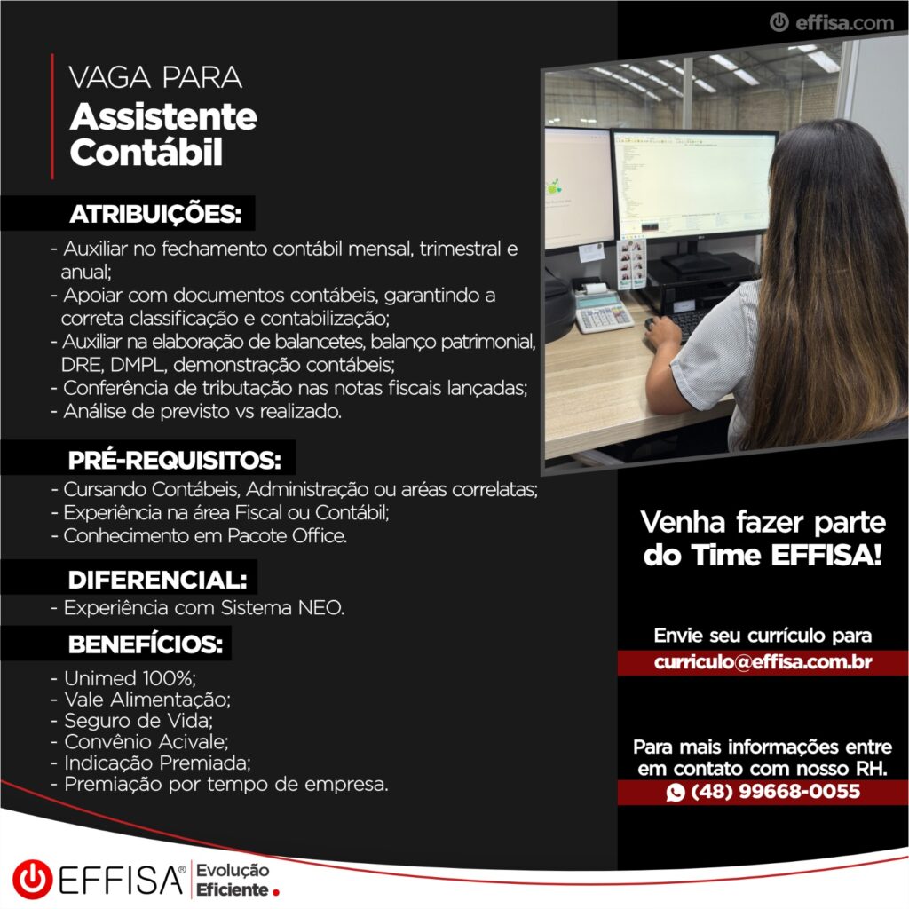 Vaga Assistente Contabil