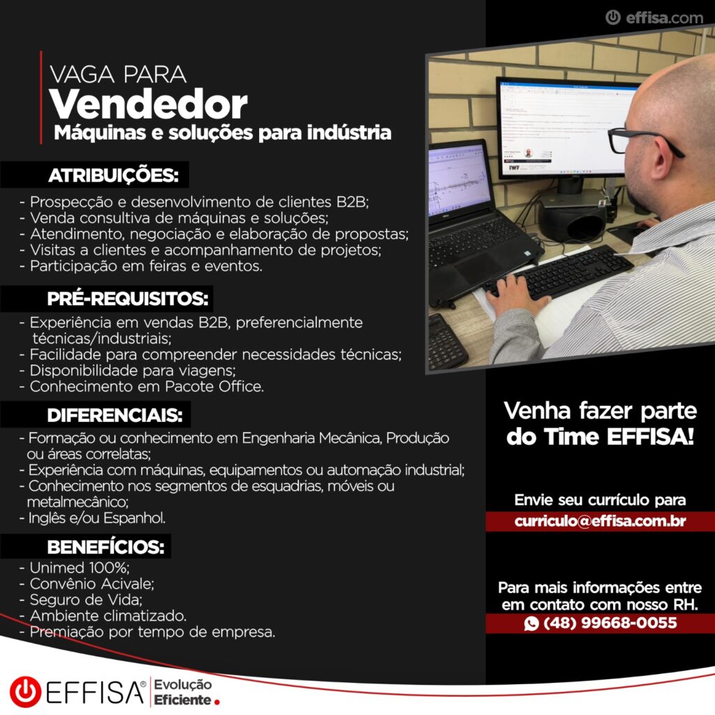 Vaga Vendedor
